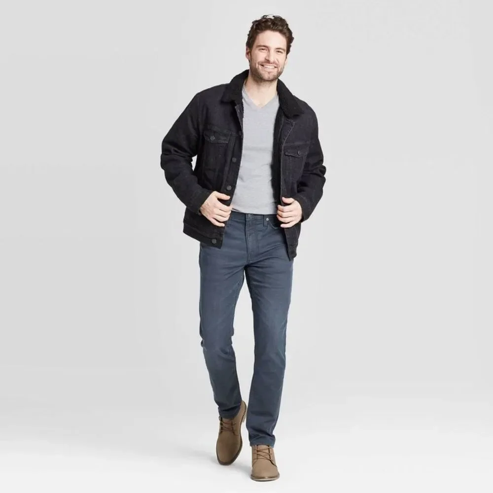 Men's Heavyweight Stretch Denim Slim Fit Jeans (34x30) - Galaxy Blue